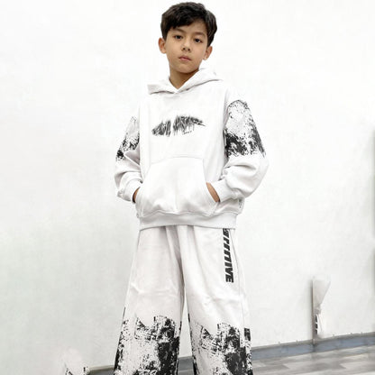 Alpine Impact Graphic Hoodie Set (Off white with prints)