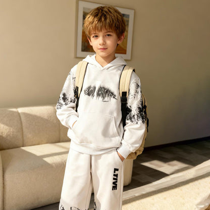 Alpine Impact Graphic Hoodie Set (Off white with prints)