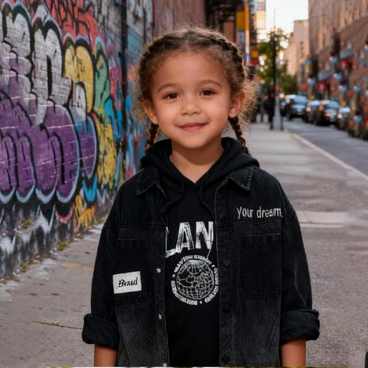 Faded Black Kids’ Denim Jacket (Black)