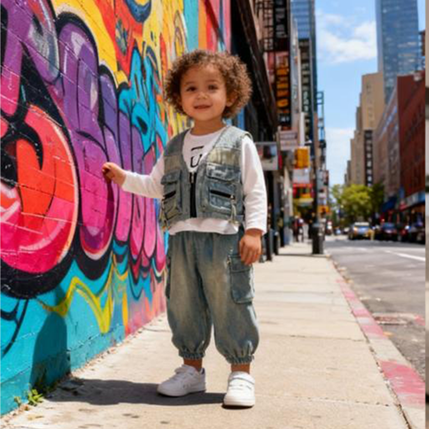 PocketPro Denim 3-Piece Set (Sleeveless Denim Jacket)