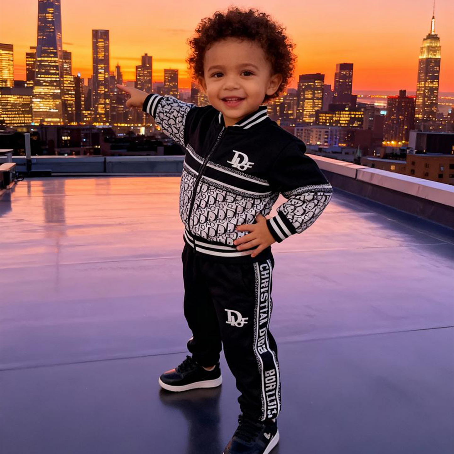 Unisex Printed Winter Jacket & Joggers Set