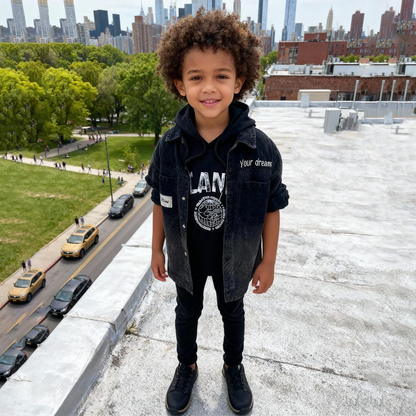 Faded Black Kids’ Denim Jacket (Black)