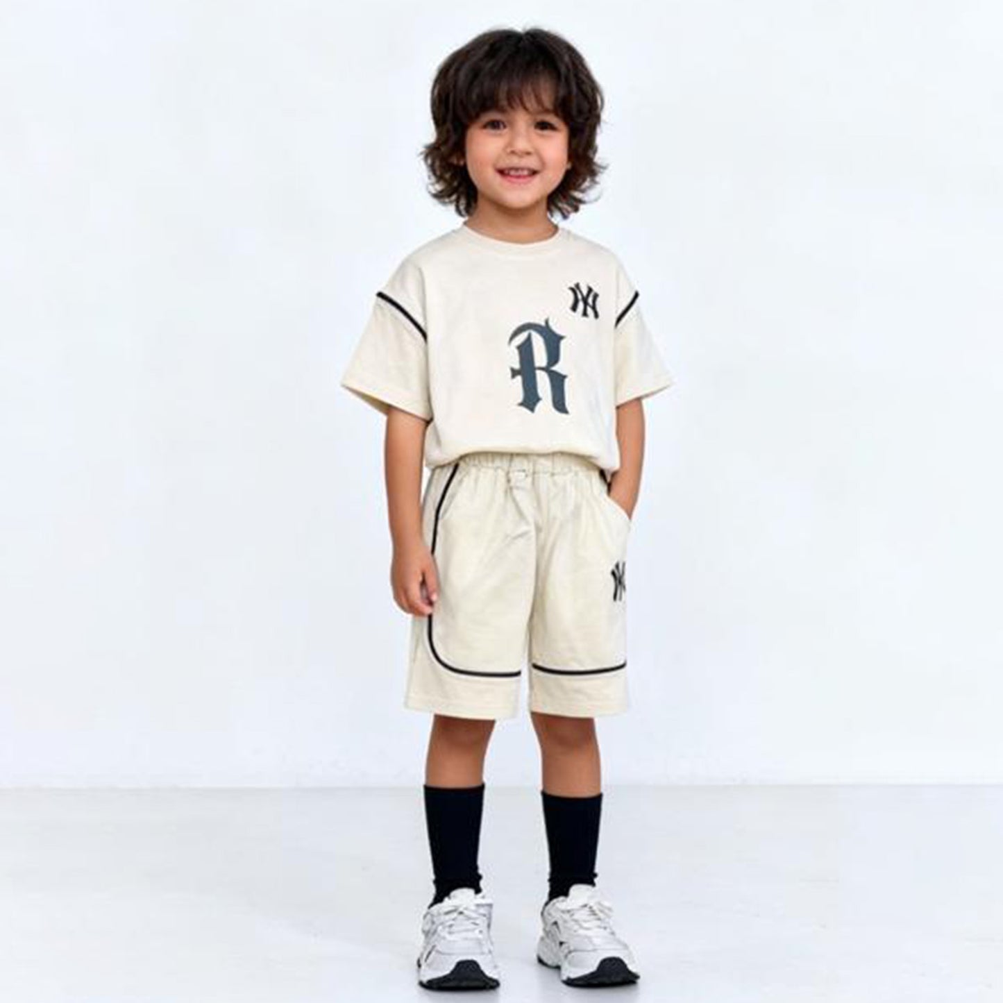 Cream League Varsity Shorts Co-ord Set (Cream)