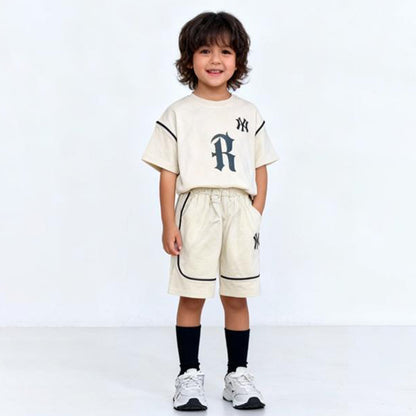 Cream League Varsity Shorts Co-ord Set (Cream)