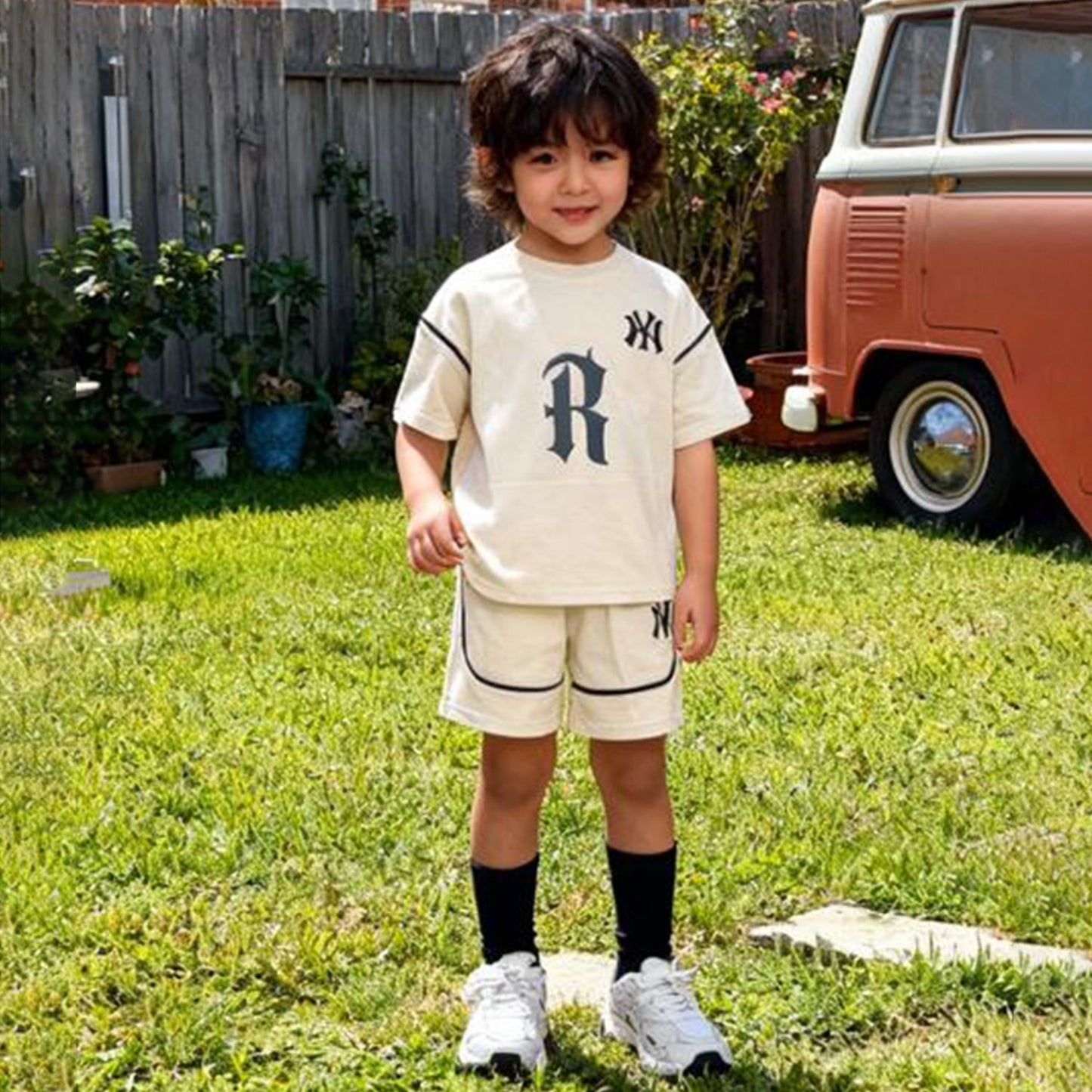 Cream League Varsity Shorts Co-ord Set (Cream)