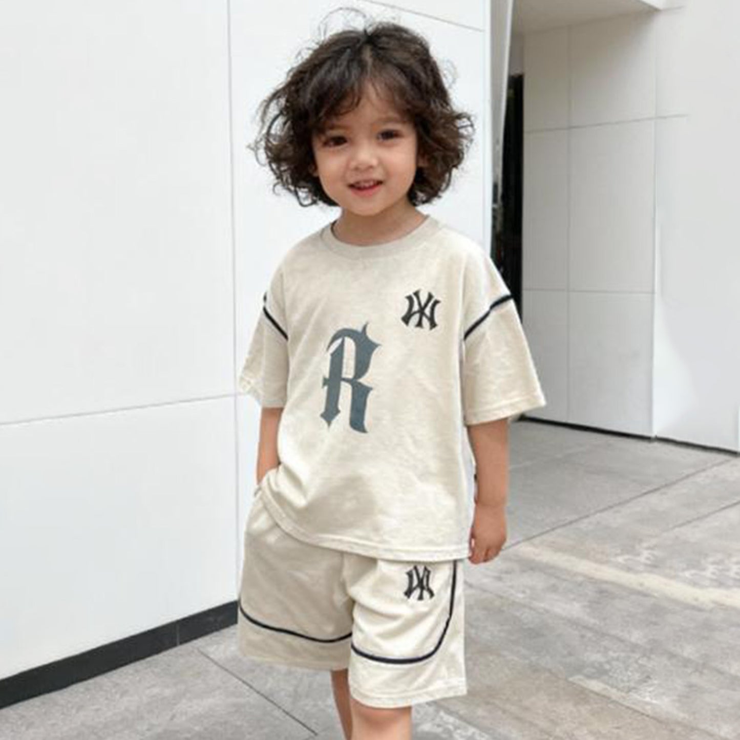 Cream League Varsity Shorts Co-ord Set (Cream)