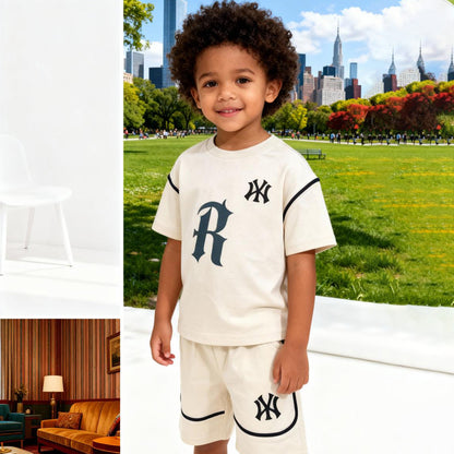 Cream League Varsity Shorts Co-ord Set (Cream)