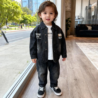 Dark Drift Denim Duo (Black denim shirt with jeans)