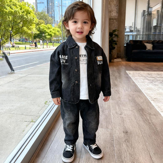 Dark Drift Denim Duo (Black denim shirt with jeans)