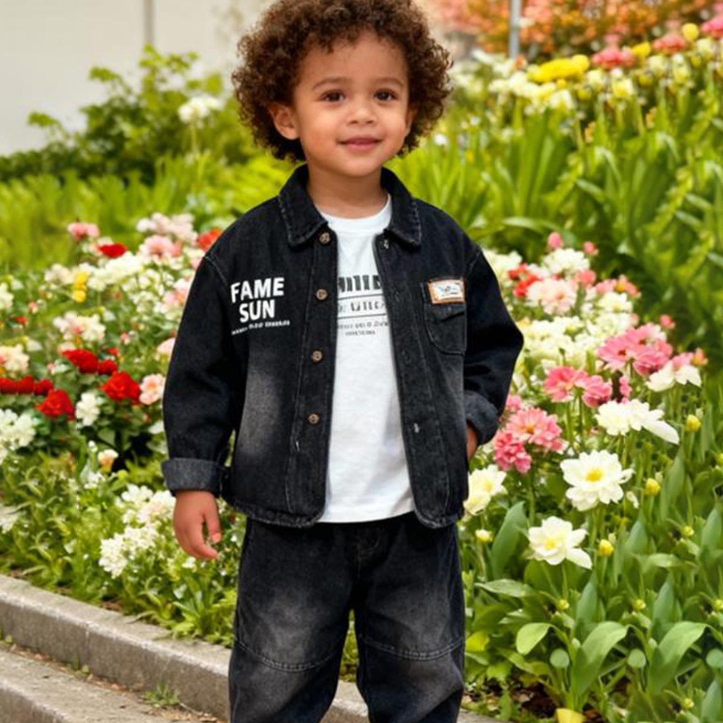 Dark Drift Denim Duo (Black denim shirt with jeans)