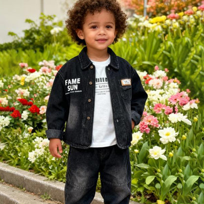 Dark Drift Denim Duo (Black denim shirt with jeans)