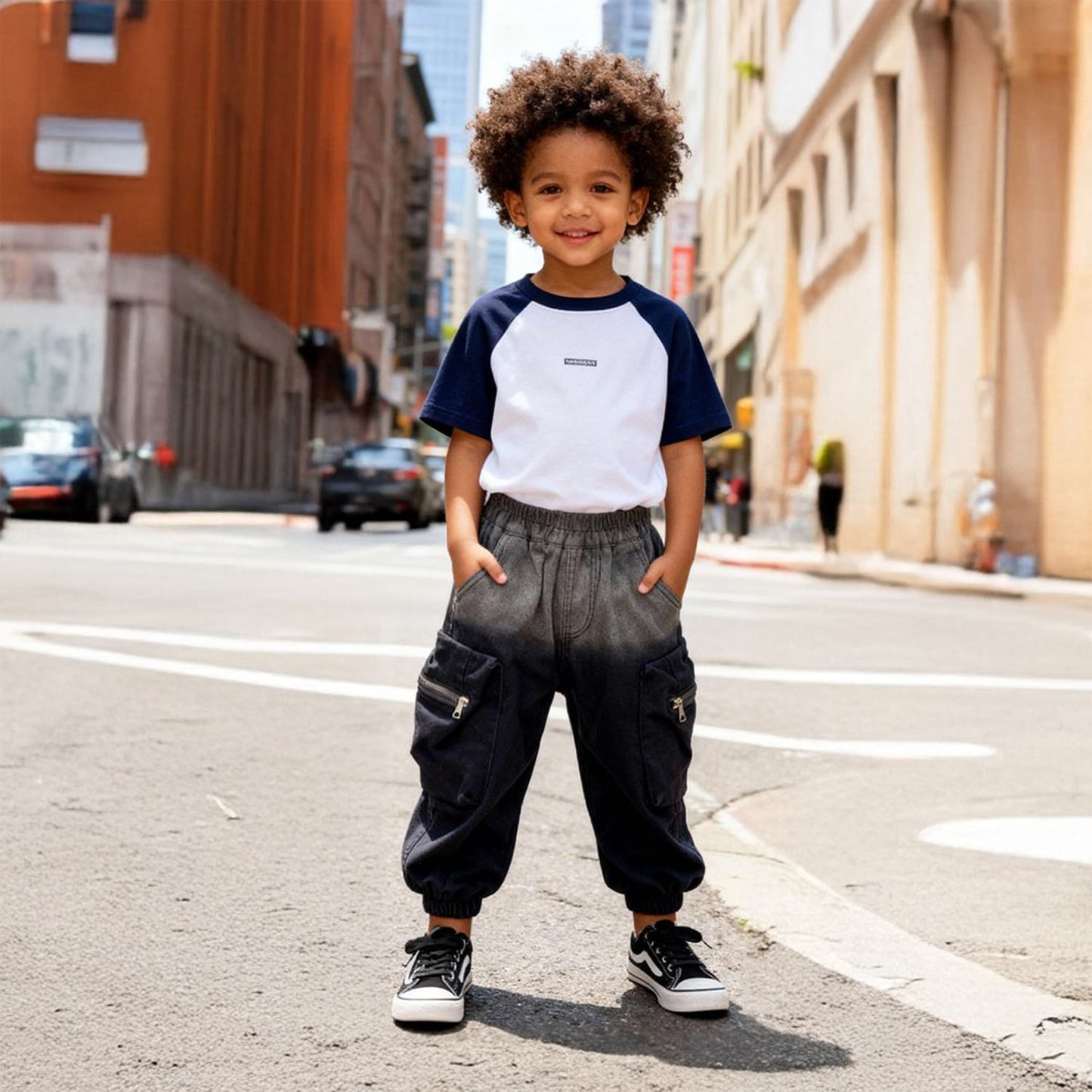 Shadow Fade Balloon Jeans (Black & Gray)