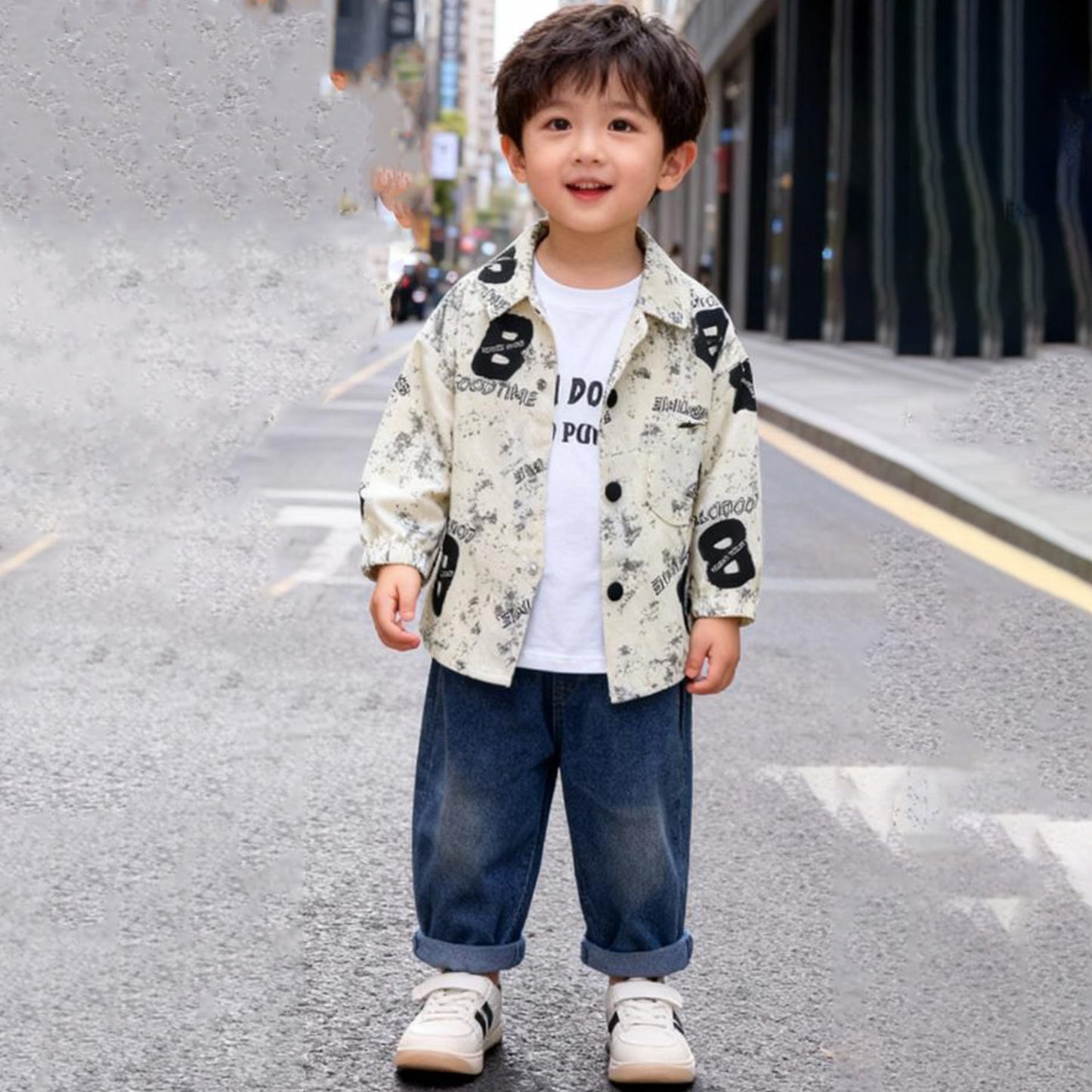 Goodtime Cream Pop Co‑ord 3 piece set (Cream Shirt with Jeans)