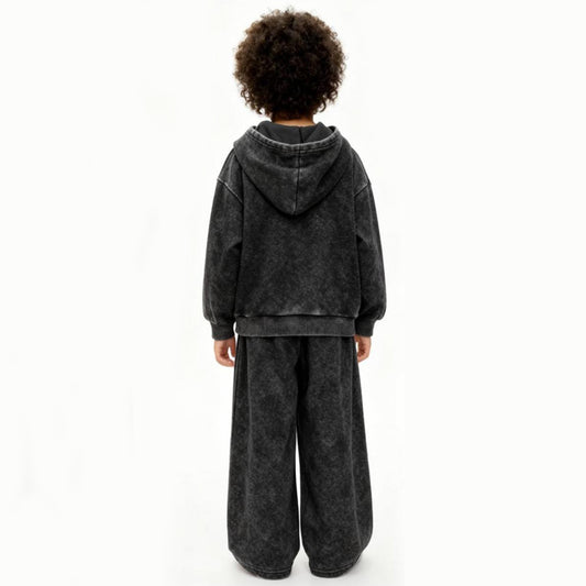 Graphite Lounge Set (Black hoodie set with zipper)
