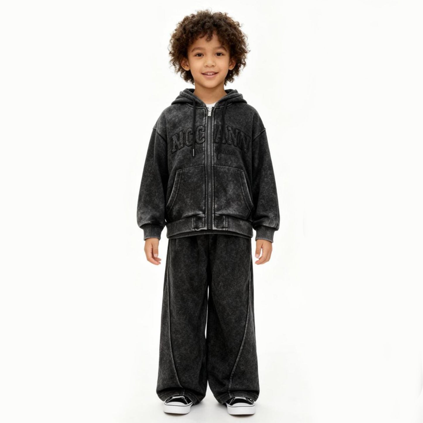 Graphite Lounge Set (Black hoodie set with zipper)