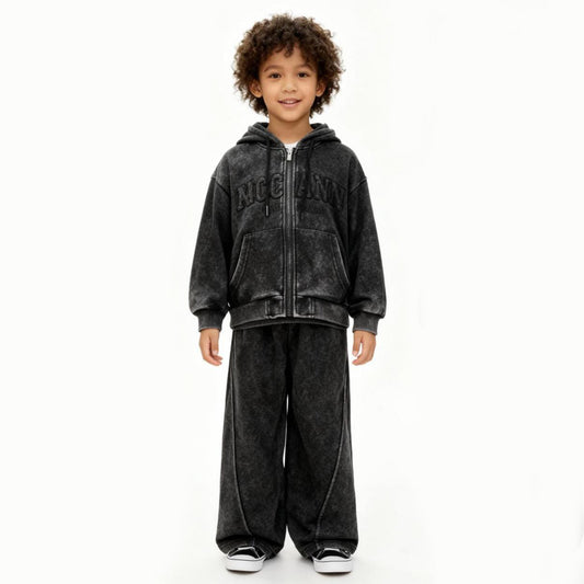 Graphite Lounge Set (Black hoodie set with zipper)