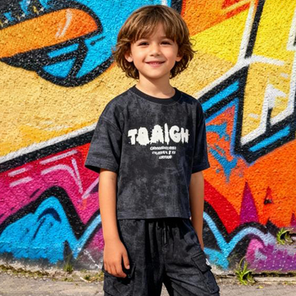 Grey Mist Street Shorts Set (Black & white with Gray shade)