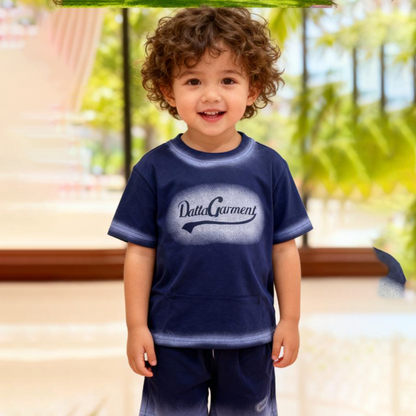 Indigo Fade Logo Shorts Co-ord Set (Blue/Indigo)