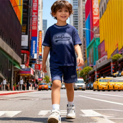 Indigo Fade Logo Shorts Co-ord Set (Blue/Indigo)