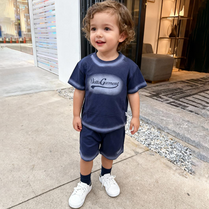 Indigo Fade Logo Shorts Co-ord Set (Blue/Indigo)