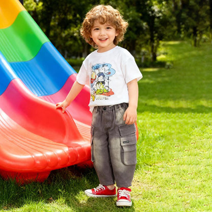 Joinus Butter Soft Distressed Cargo Jeans for Kids (Blue)