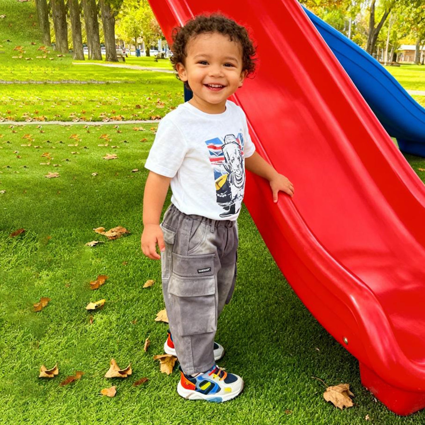 Joinus Butter Soft Distressed Cargo Jeans for Kids (Blue)