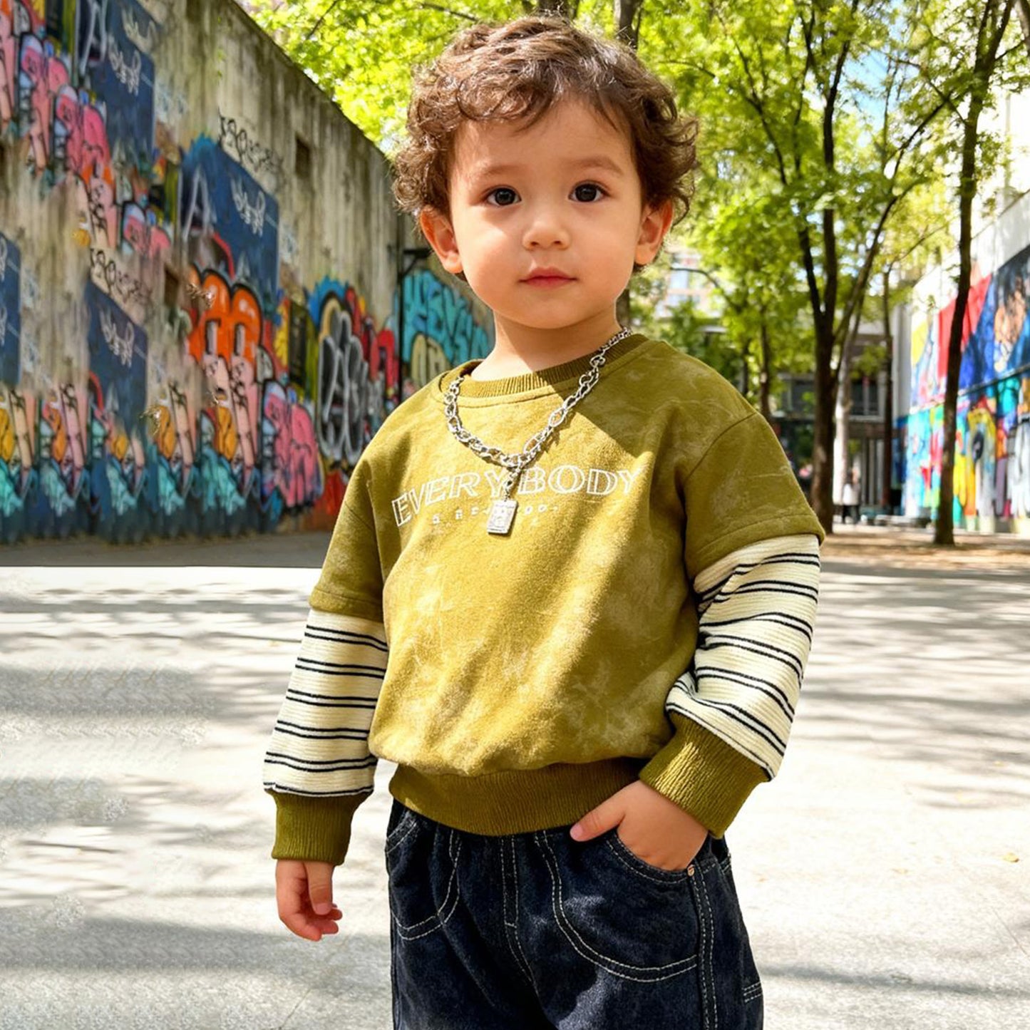 Layered Street Co‑ord (Mustard T-shirt with jeans)