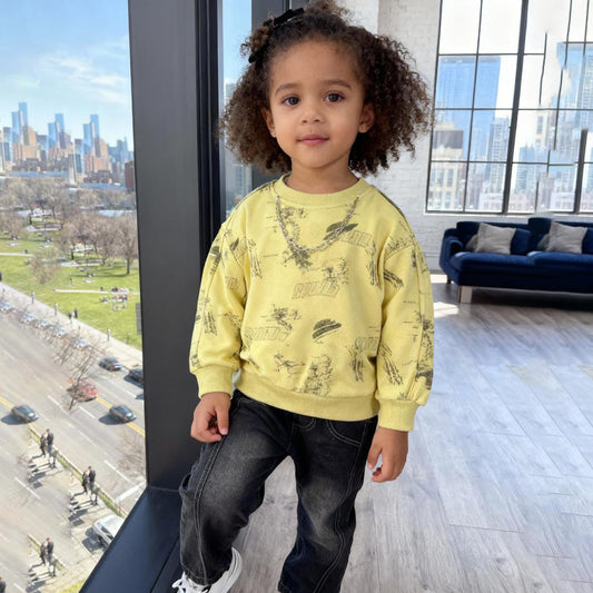 Lemon Fade Denim Co-ord 2 Piece Set (Yello Tee wih jeans)