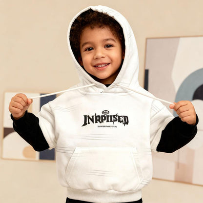 Monochrome Wave Premium Hoodie (Cream & Black)