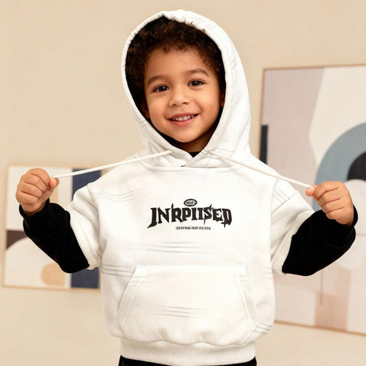 Monochrome Wave Premium Hoodie (Cream & Black)