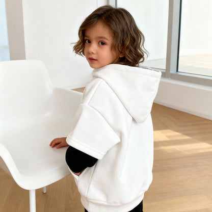 Monochrome Wave Premium Hoodie (Cream & Black)