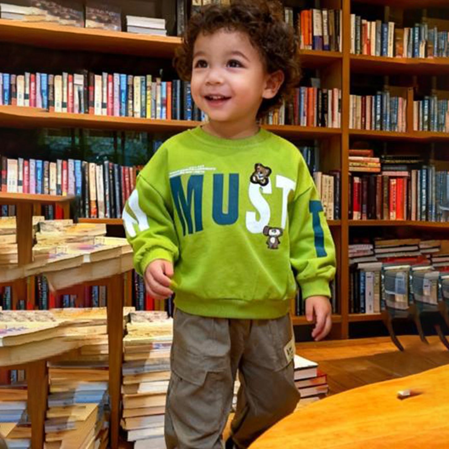 Must-Have Teddy Pop Co‑ord Set (Green TS with Gray jeans)