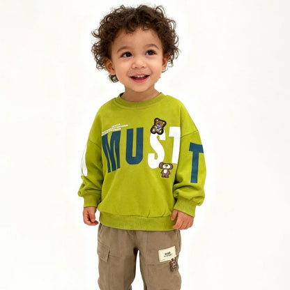 Must-Have Teddy Pop Co‑ord Set (Green TS with Gray jeans)