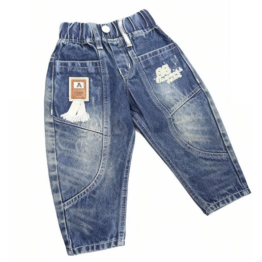 “Ripped Rebel Kids Denim” (Hard Blue)