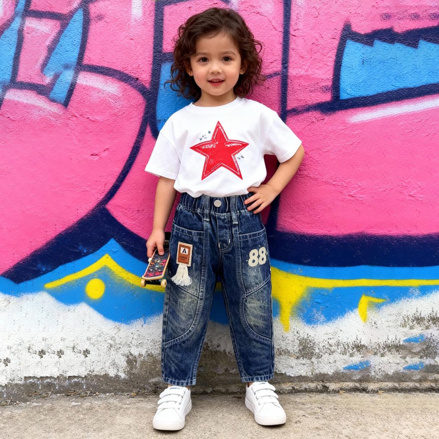 “Ripped Rebel Kids Denim” (Hard Blue)