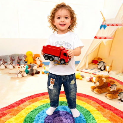 “Ripped Rebel Kids Denim” (Hard Blue)