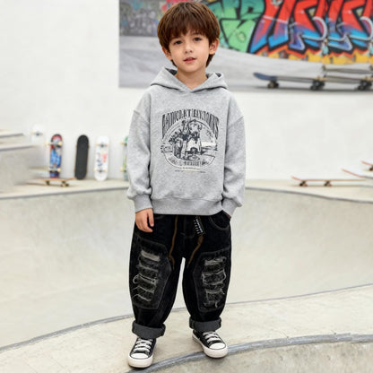 Rugged Flex Distressed Cargo Denim (Torn Black)