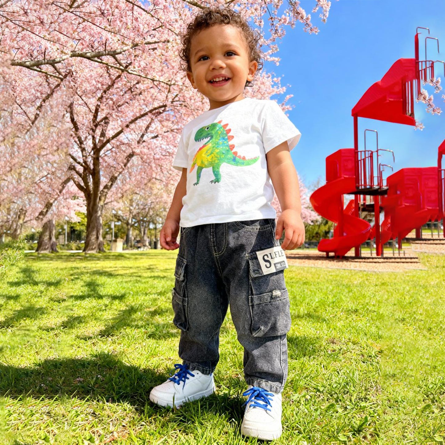 SLFLE ZHIL122 Patch Pocket Kids Jeans (Black)