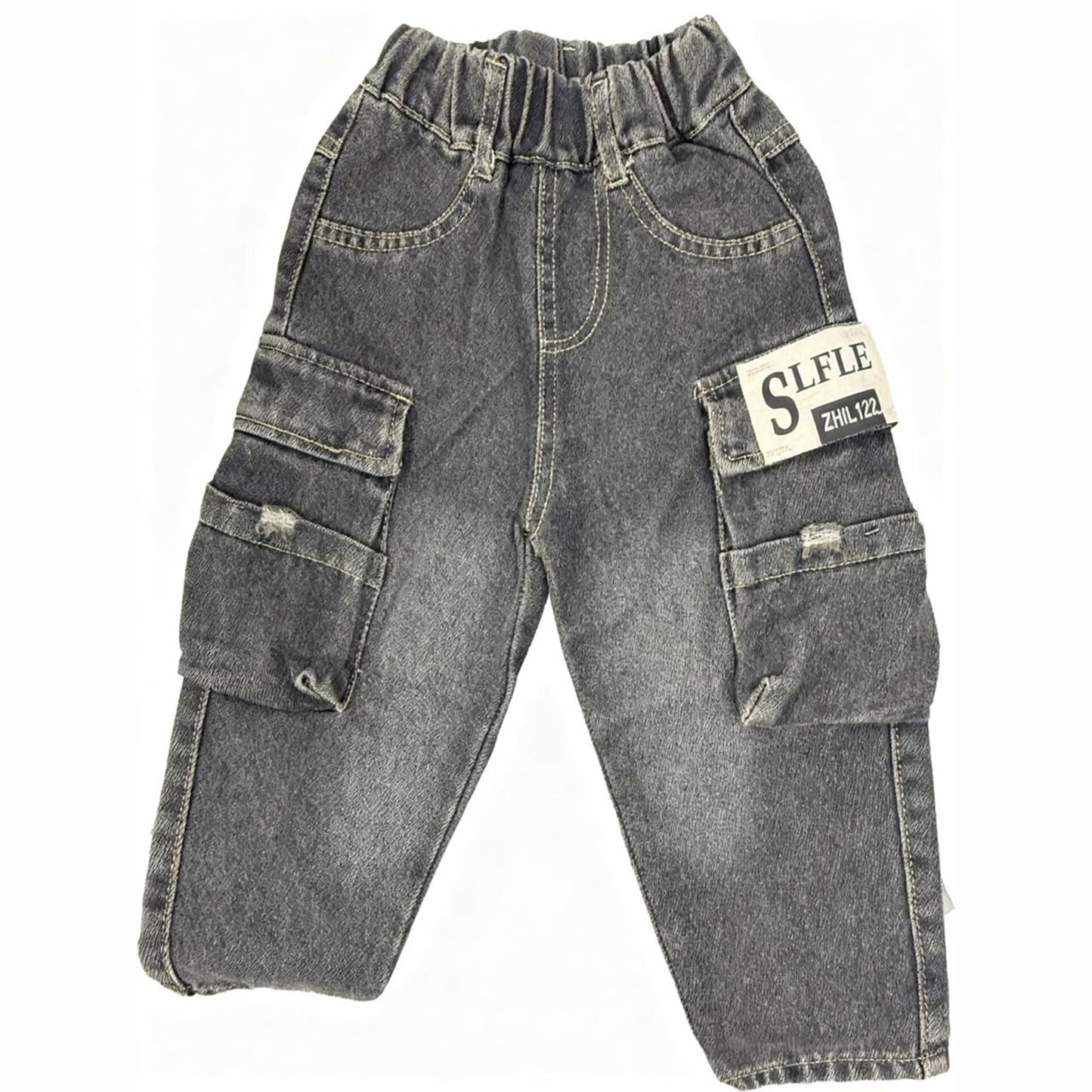 SLFLE ZHIL122 Patch Pocket Kids Jeans (Black)