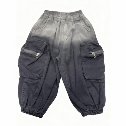 Shadow Fade Balloon Jeans (Black & Gray)