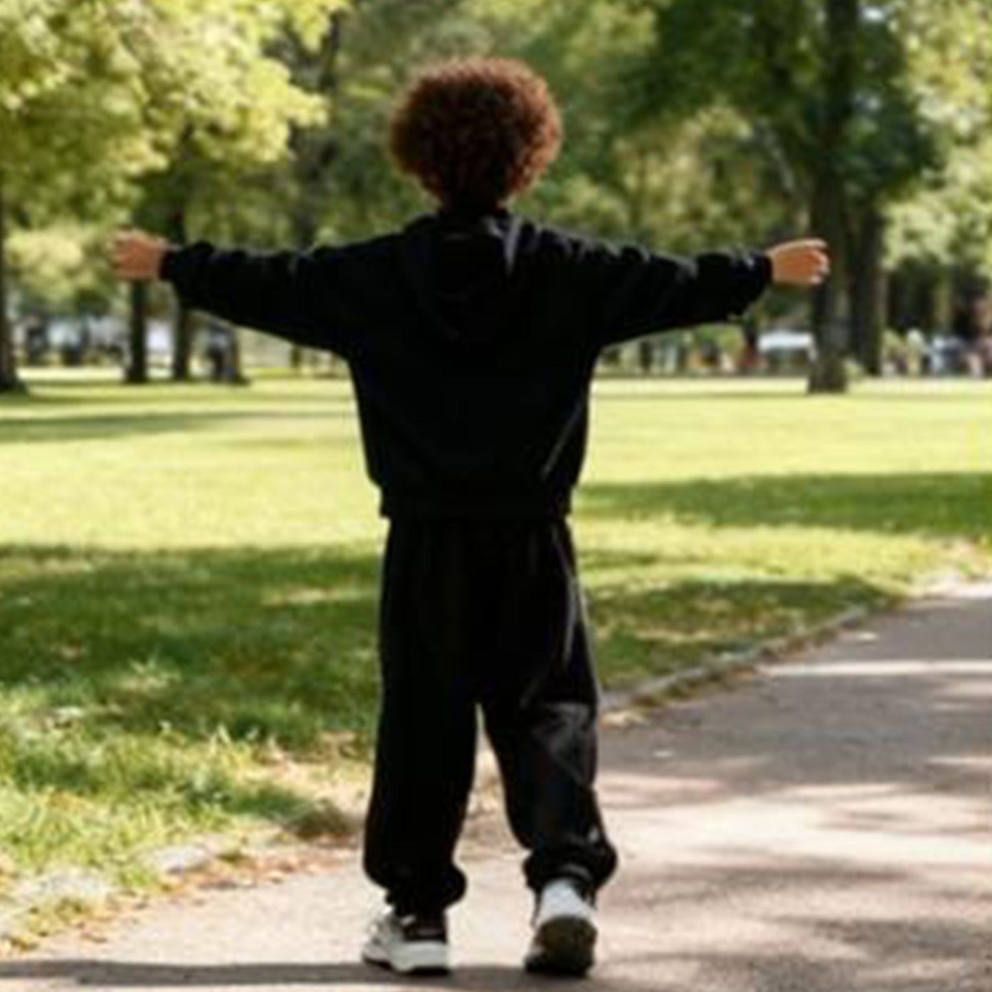 Shadow Funnel-Neck Luxe Hoodie (Black)