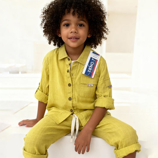 Sunshine Linen Co-ord Set (Mustard)