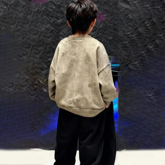 Urban Moss Textured Oversize Sweatshirt (Olive alo)