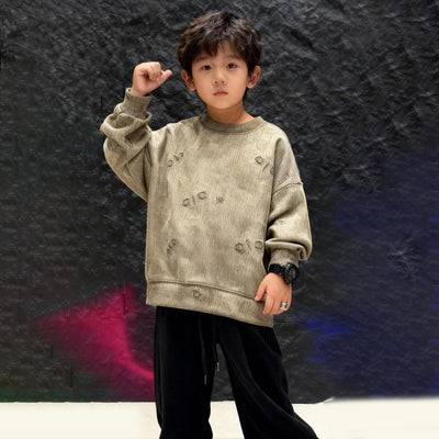 Urban Moss Textured Oversize Sweatshirt (Olive alo)