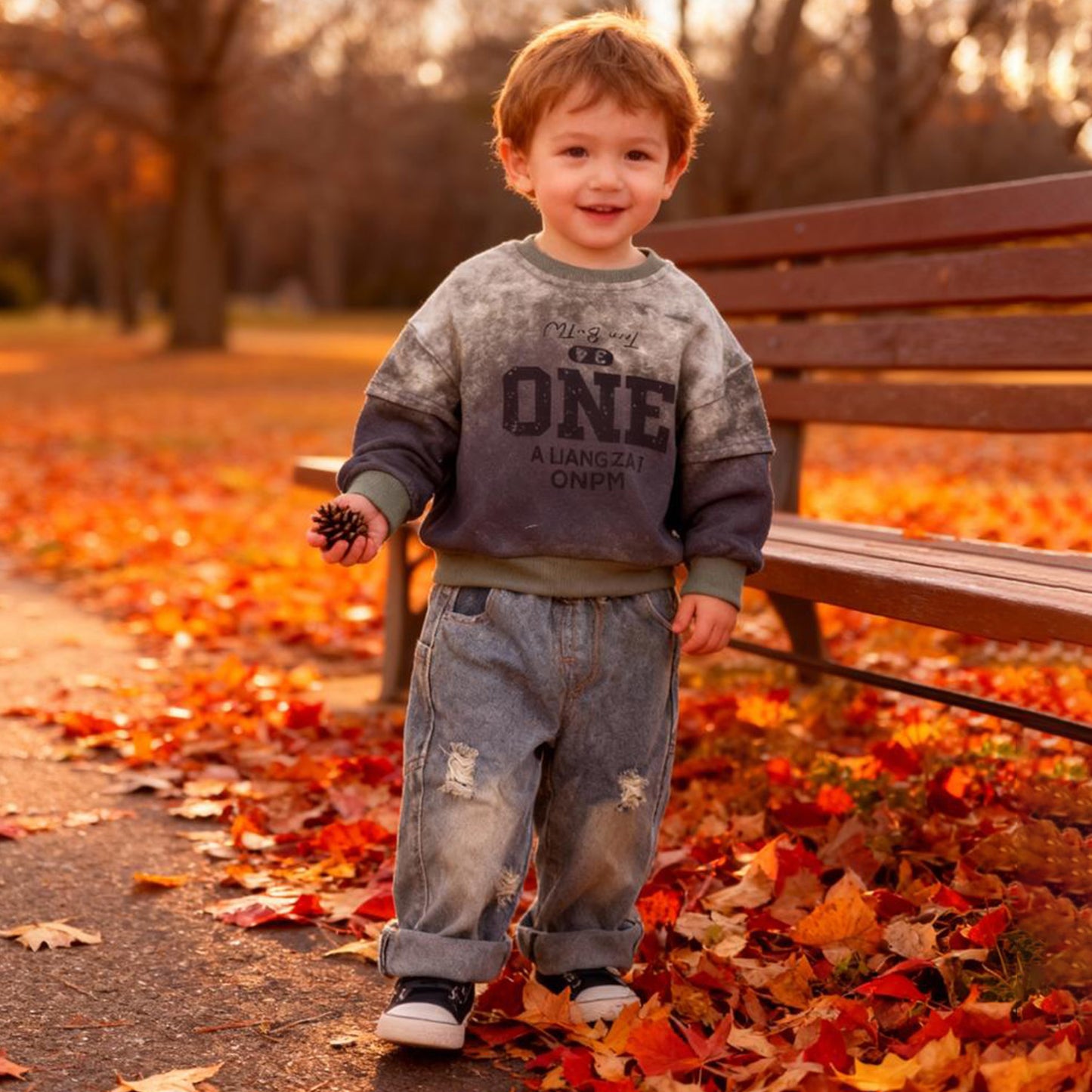 Urban One Kids Co‑ord 2 piece Set (Green T-shirt)