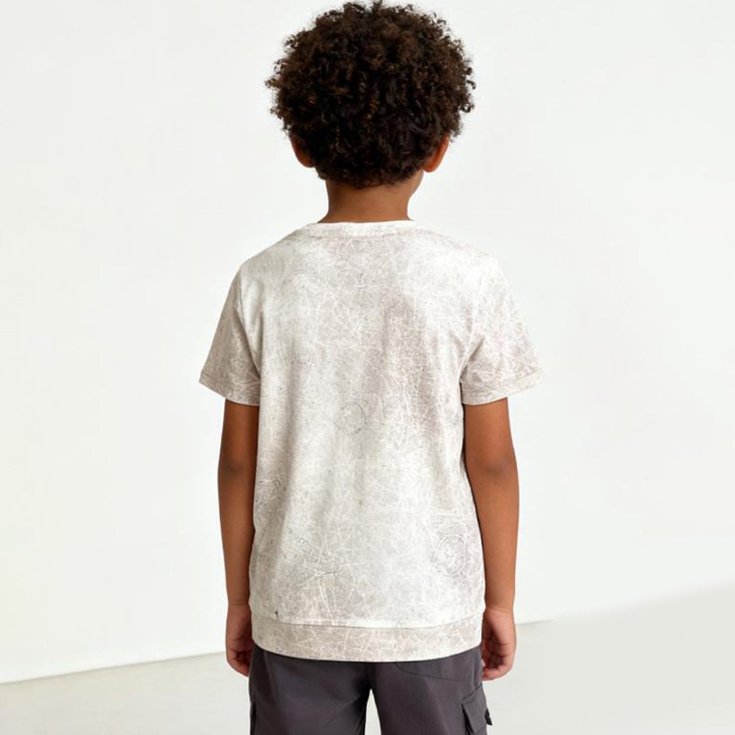 Urban Slate Scratch-Print Tee (Light Beige & Off white)