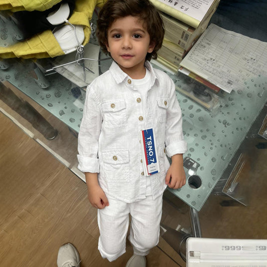 White Linen Co-ord set (White)