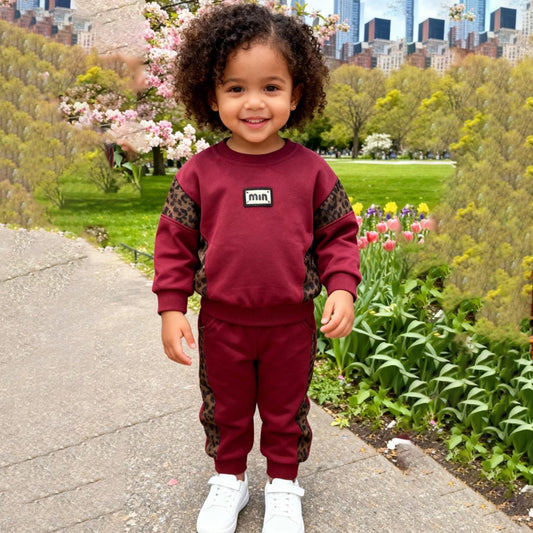 Wildberry Panther Co-ord 2 piece Set (Maroon)