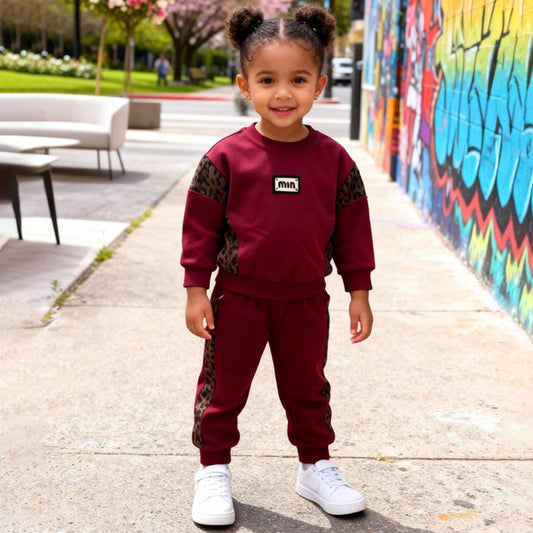 Wildberry Panther Co-ord 2 piece Set (Maroon)
